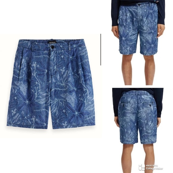 NWT Scotch & Soda twilt floral print chino shorts - Picture 1 of 10